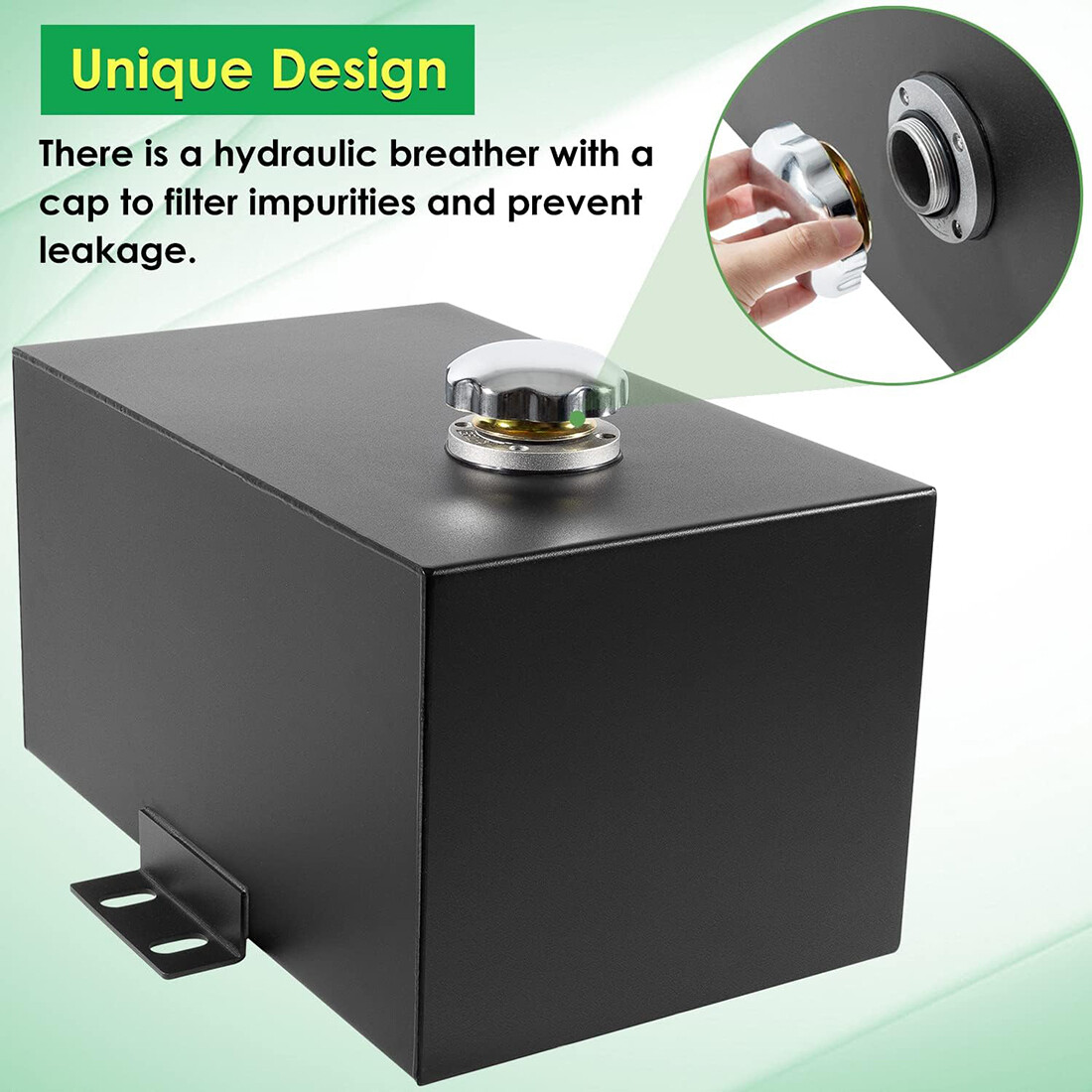 5 Gallon 14 Gauge Steel Hydraulic Fluid Reservoir Tank 1.5" Inlet 0.75" Outlet