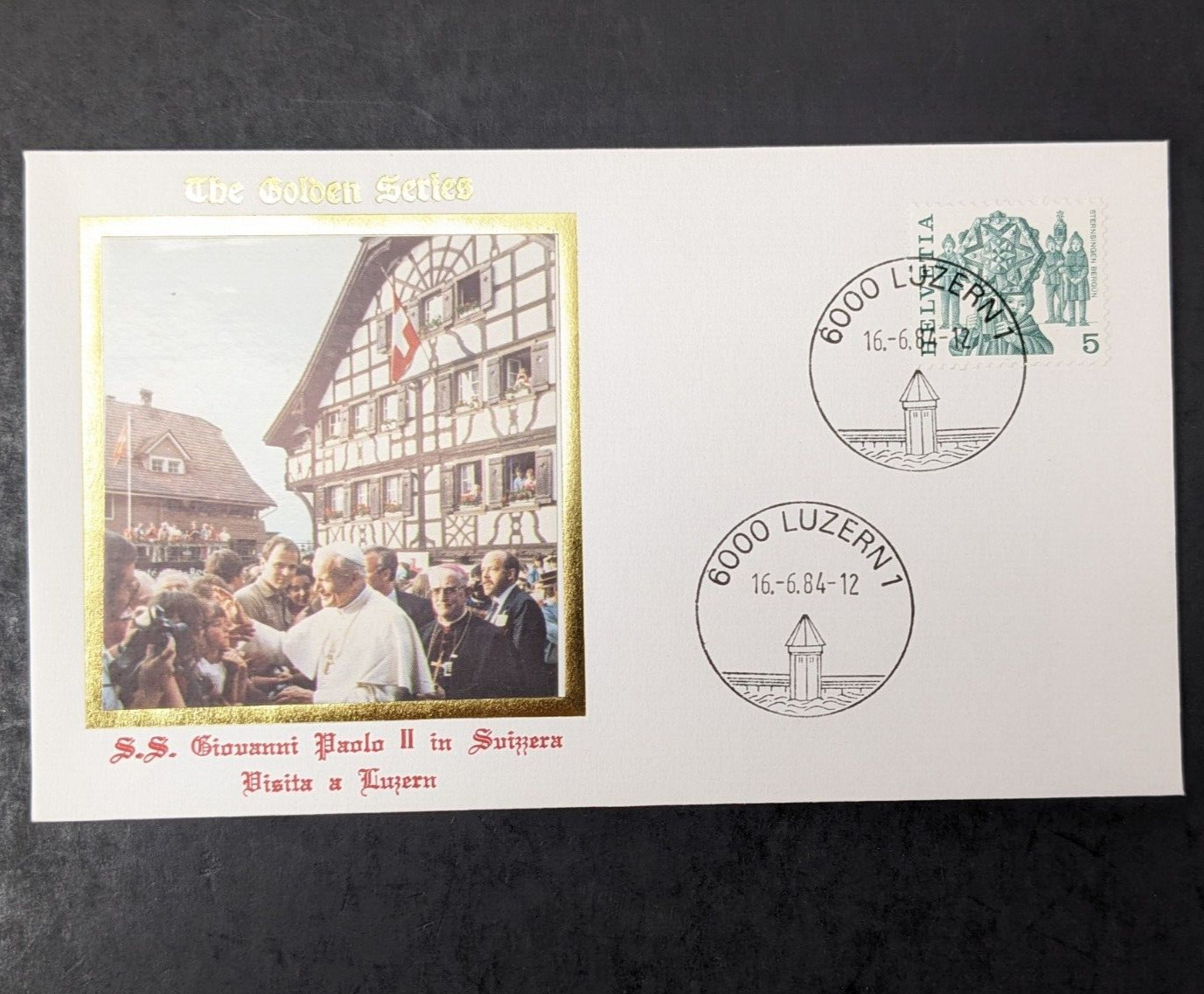 Pope John Paul II Golden Series Trip to Switzerland 10 Covers, Postcards Stamps
