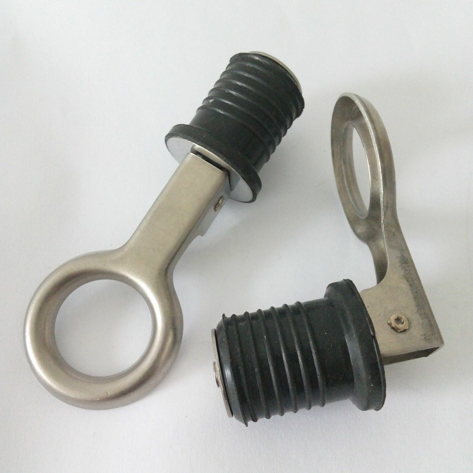 2 x 1" Drain Plug Rubber Stainless Steel Snap Flip Boat Hull Livewell Drain Plug