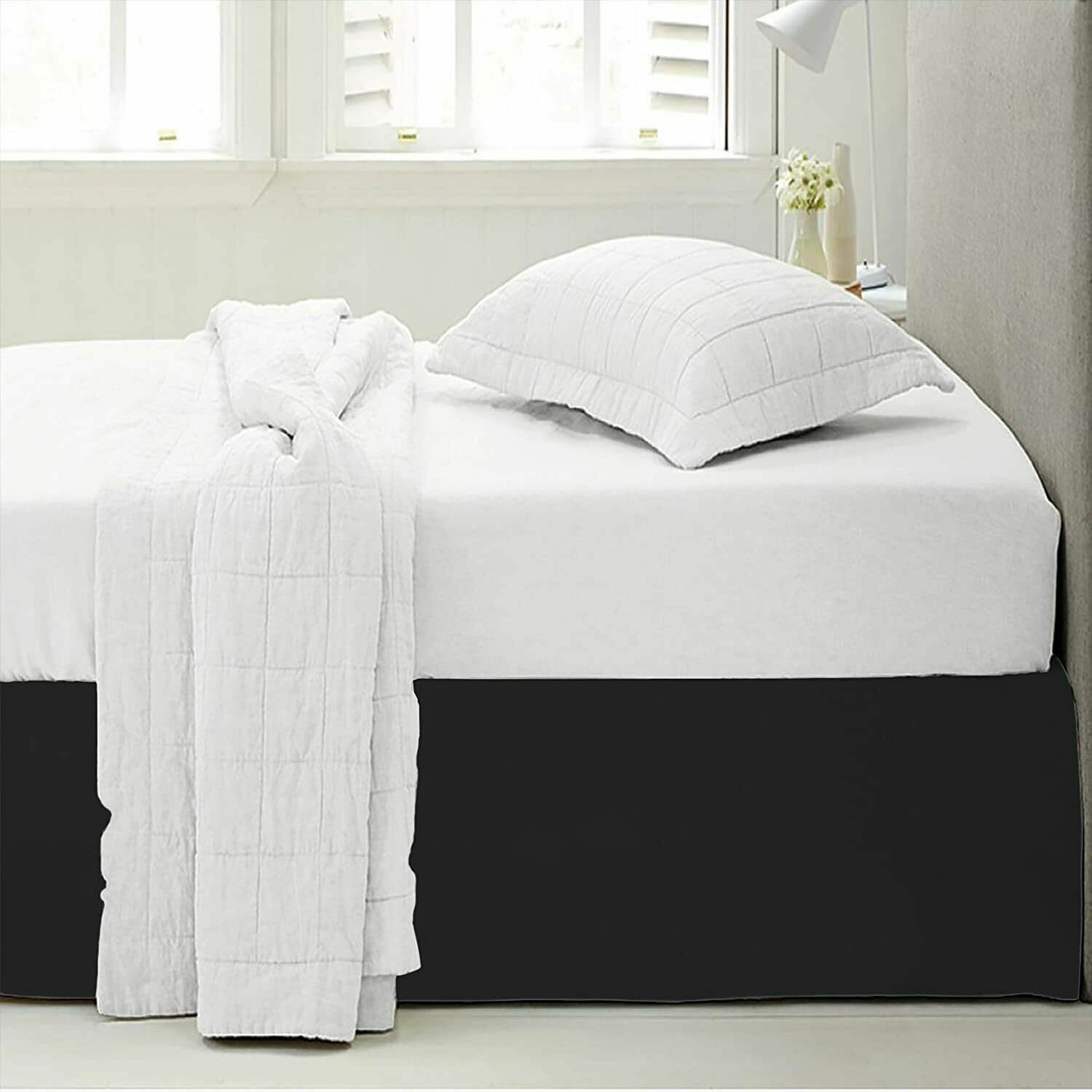 Bed Skirt Premium Full Queen King Size Microfiber Hotel Quality 14" Drop Skirts