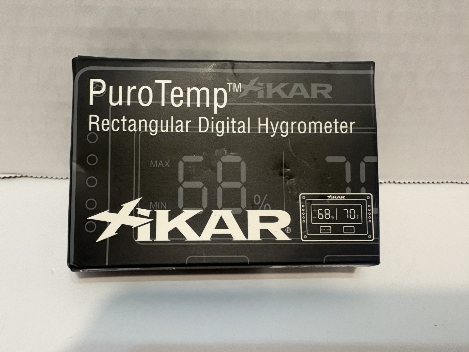 Xikar PuroTemp Rectangular Digital Hygrometer 833XI (Black) New