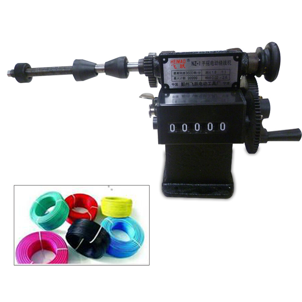 Dual Purpose Manual Coil Winder Machine Counter Wire Coil Winding Tool 0-99999