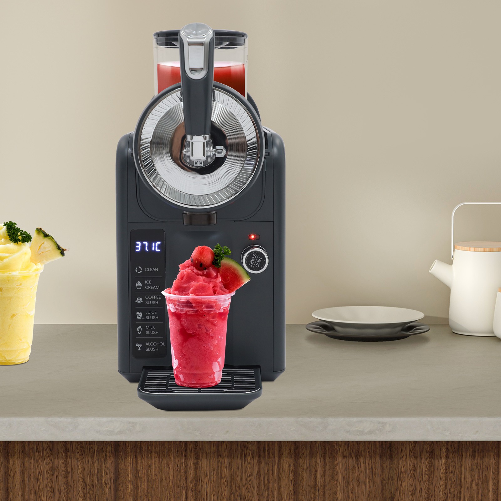 Frozen Drink Machine Tabletop Electric Shaved Ice Machine 185W 1.8L/0.48 Gallon