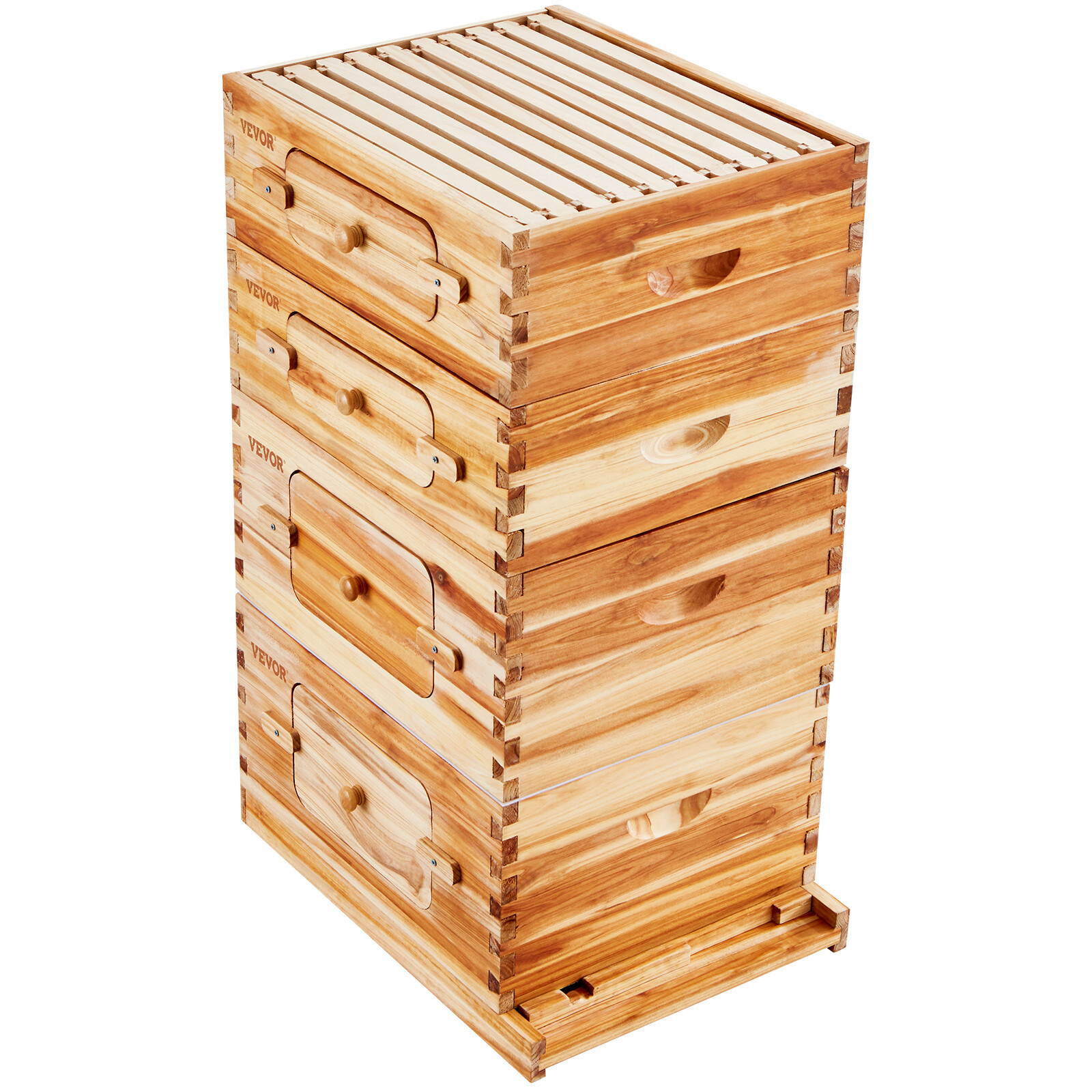 VEVOR Bee Hive Langstroth Kit 20 Deep & 20 Medium Frames with Acrylic Windows