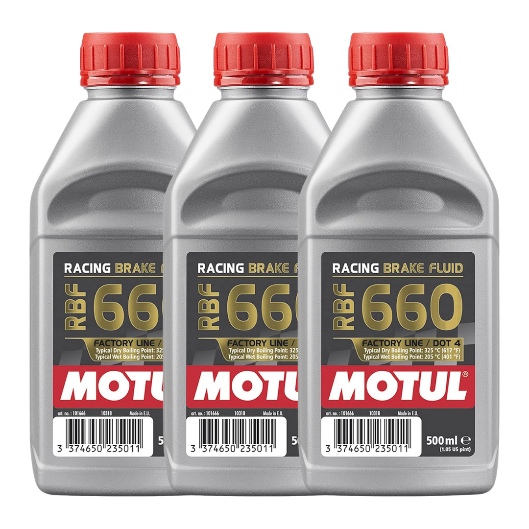 Motul RBF 660 Factory Line 100% Synthetic Racing Brake Fluid 101667 500ml 3 Pack