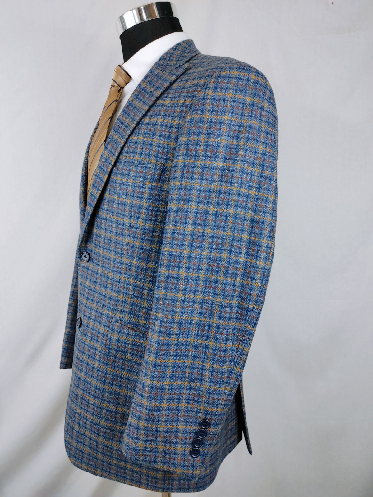 Paul Fredrick Sport Coat Mens 40/42S Soft Tweed Wool Multicolor Check Jacket