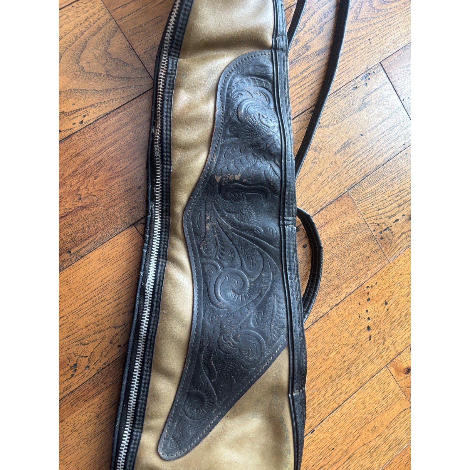 Vintage Western Tooled Leather Long Gun Rifle Shotgun Case Bag Western Style