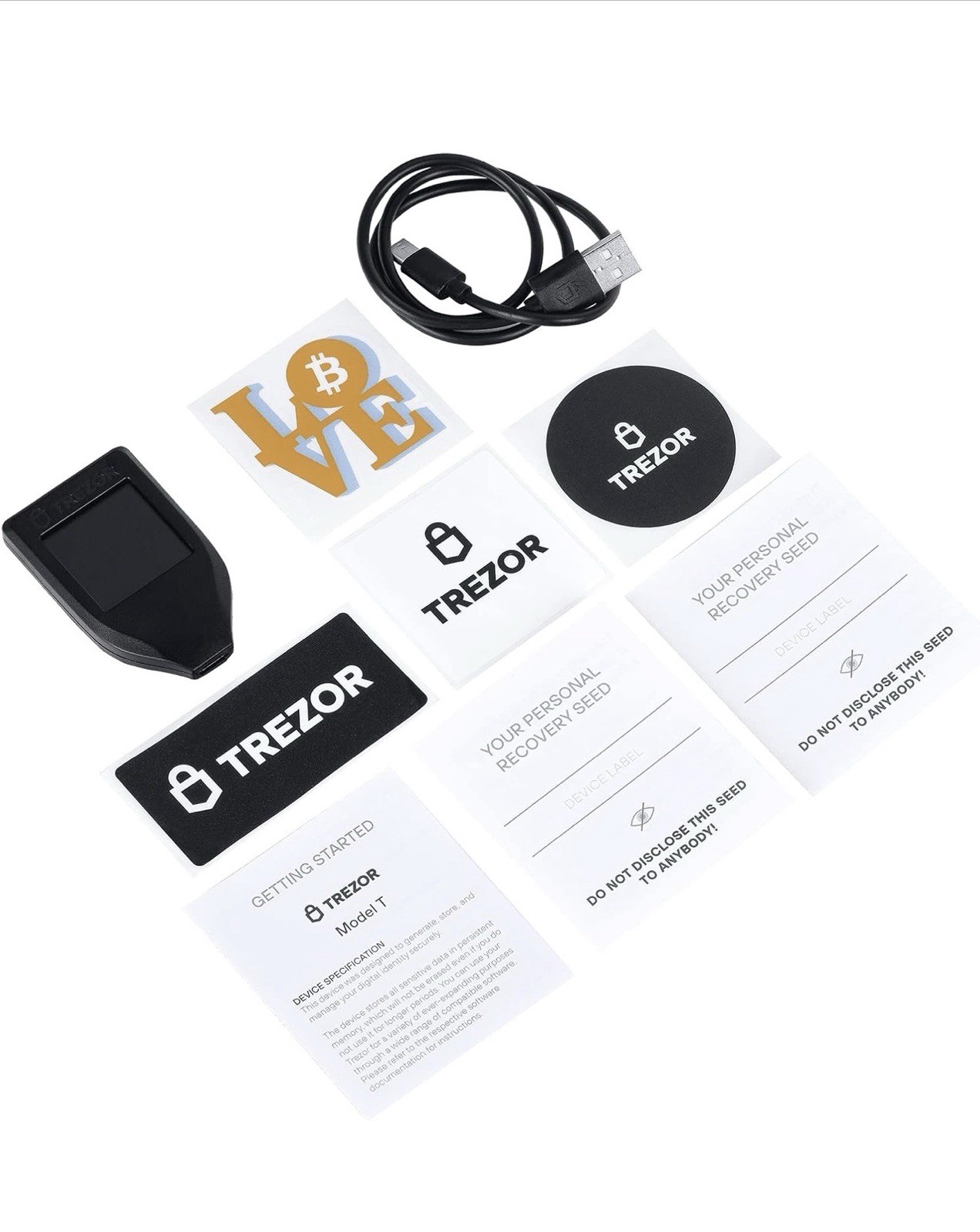 Trezor - Model T - Advanced Crypto Hardware Wallet with LCD Touch Screen - Black