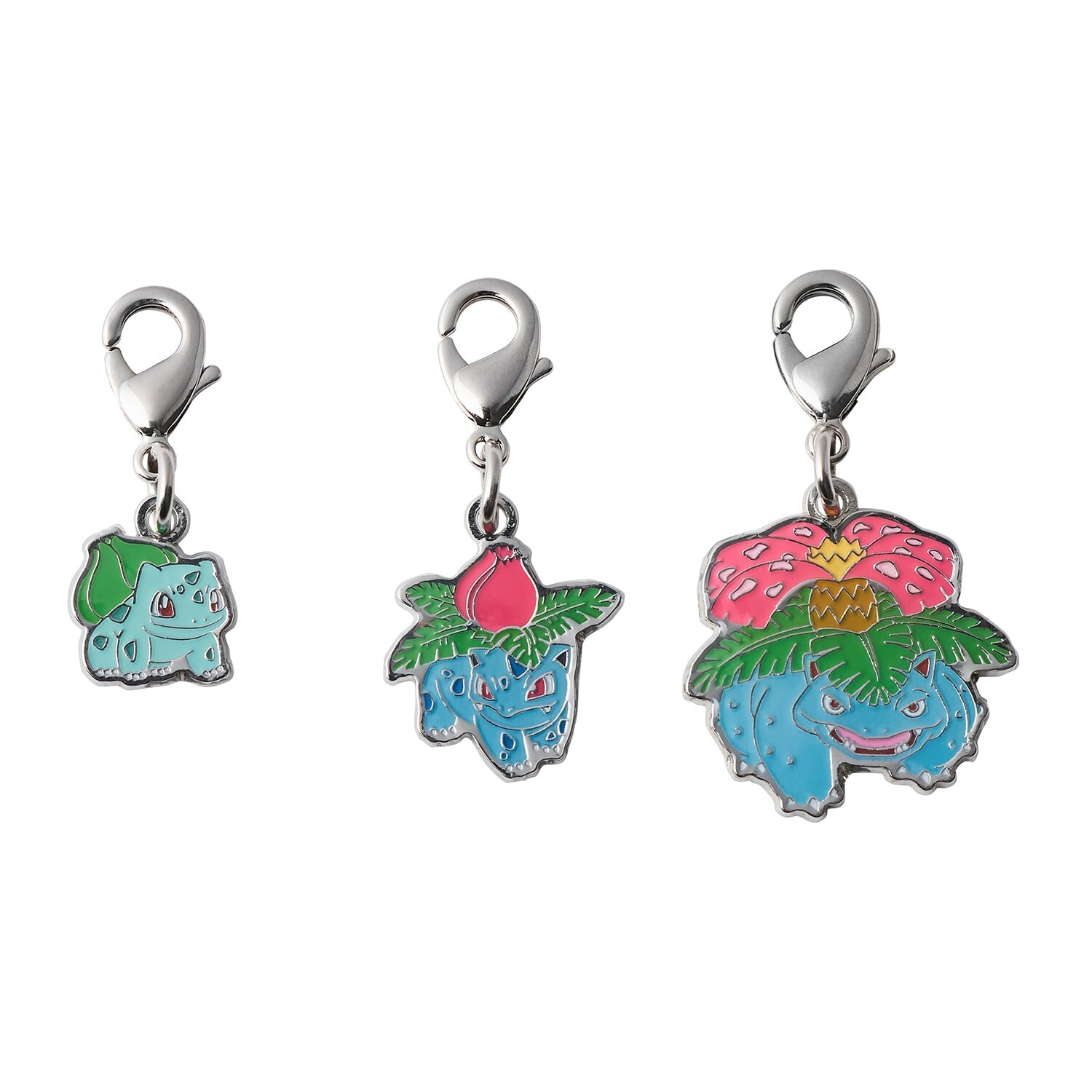 Pokemon Center National Zukan Metal Charm 001 002 003 Bulbasaur Ivysaur Venusaur