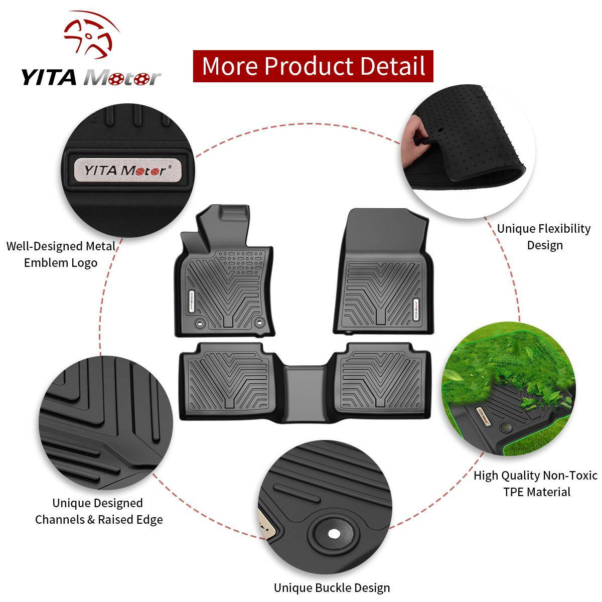 Waterproof Floor Mats for 2018-2023 Toyota Camry LE SE XLE Sedan 3D TPE Liners
