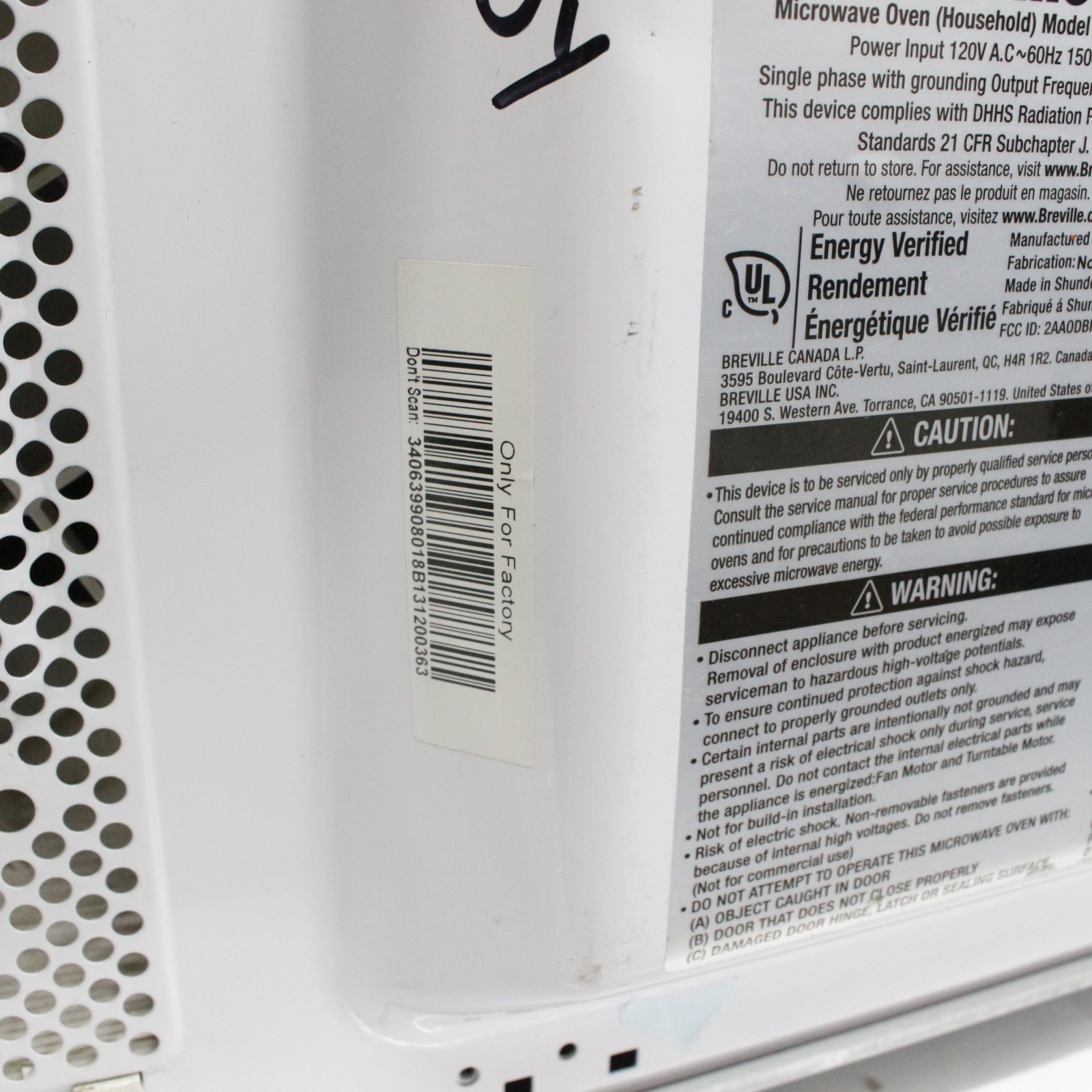 Breville BM0734XL Quick Touch Microwave Brushed Stainless Steel Silver