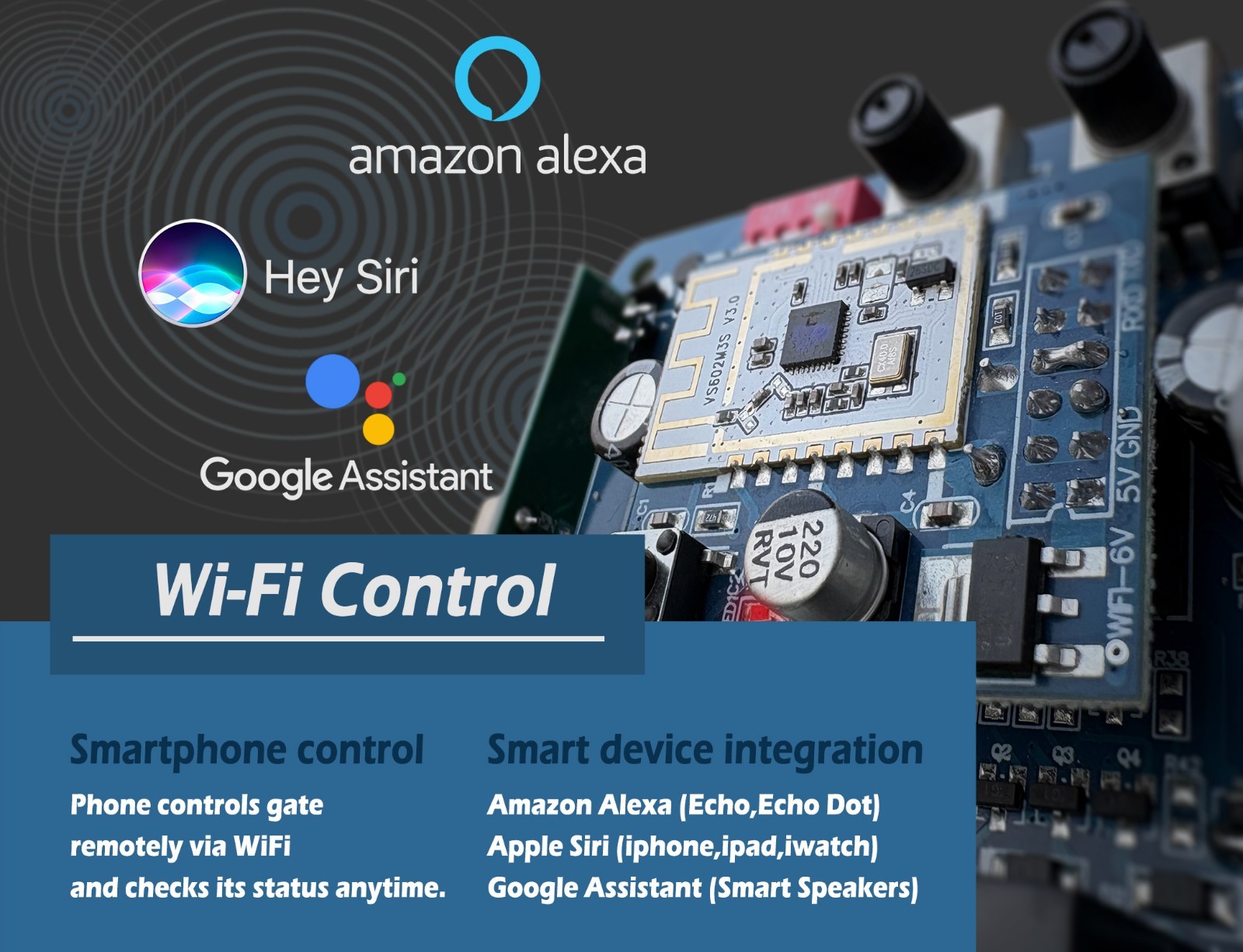Blütezeit Chain Sliding Gate Opener 1400LB w/25W Solar Panel/WiFi/Battery Backup