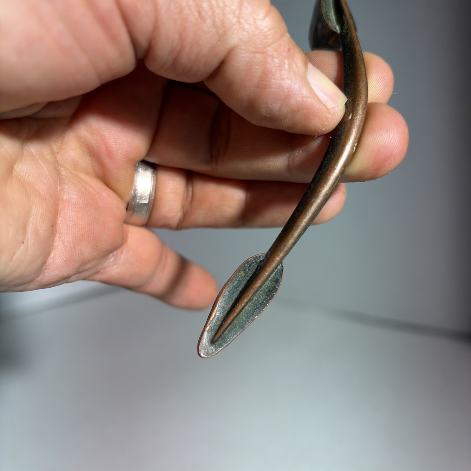 Vintage Single Mid Century Modern Copper Drawer Pull Handle