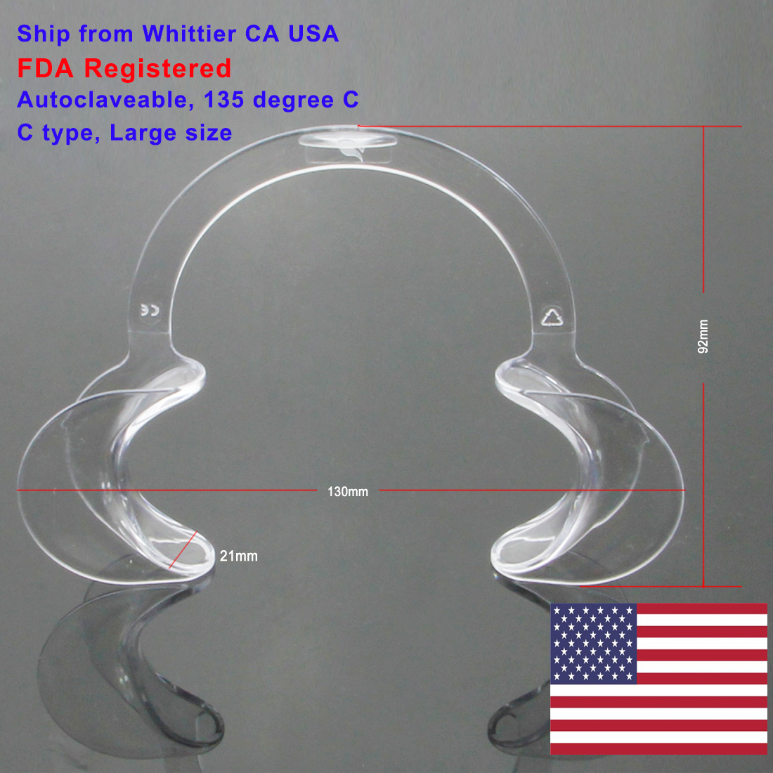 20pc EZGO S/M/L Dental Mouth Opener Lip Cheek Retractor C-Shape Adult Kid Game