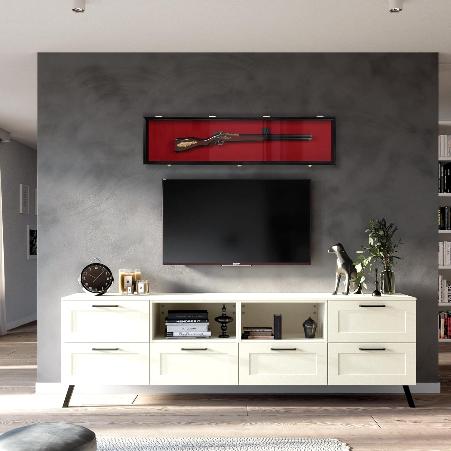 Wrestling Belt Display Case Black Solid Wood WWE MMA Boxing Championship Cabinet