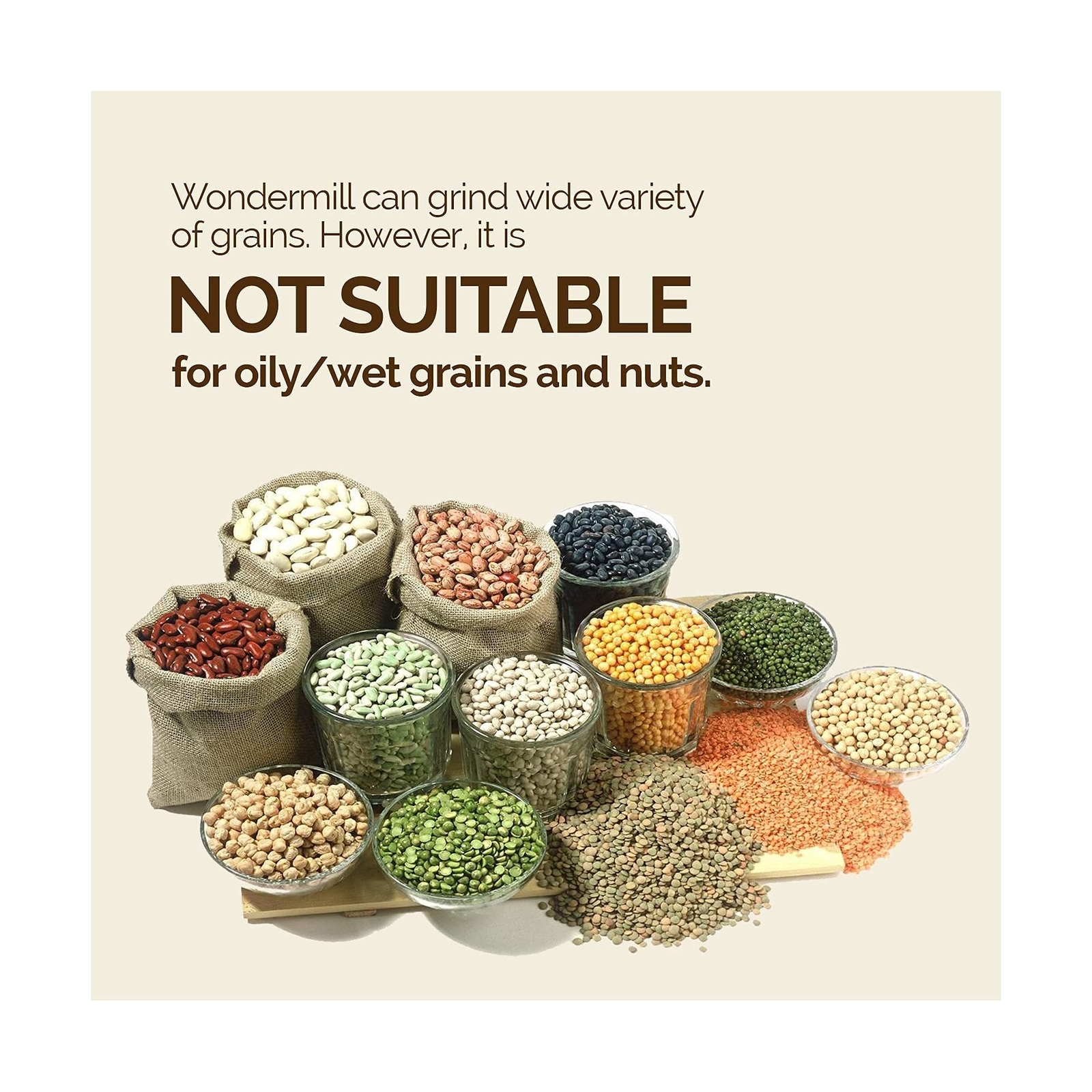 Powerful High Speed Electric Grain Mill Grinder for Healthy Gluten-Free Flour...