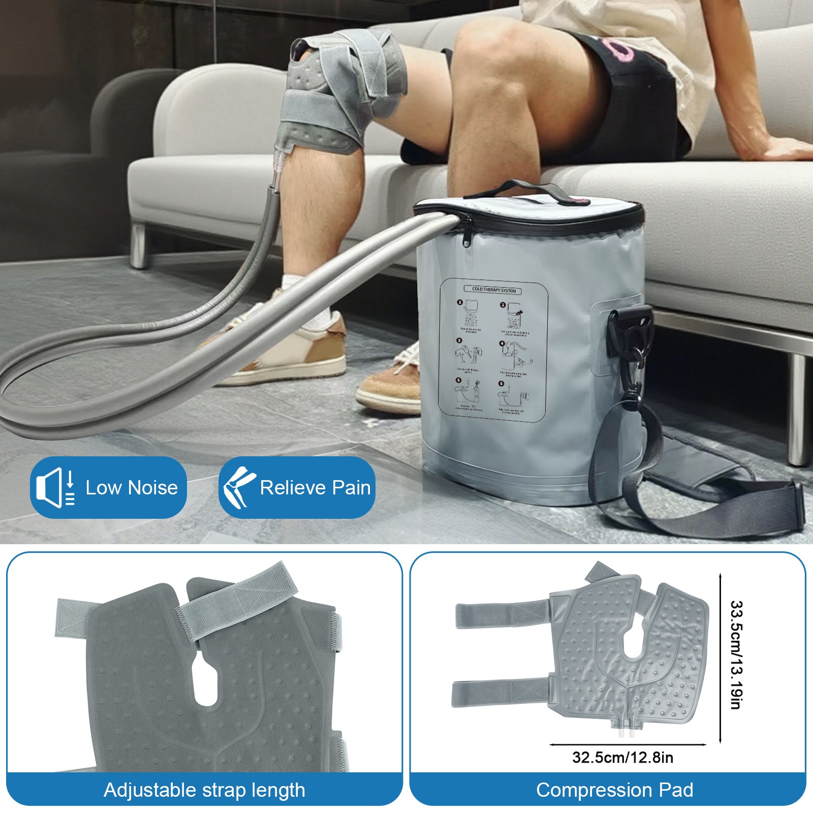 Cold Therapy Machine w Programmable Timer Portable Ice Machine For Knee Recovery