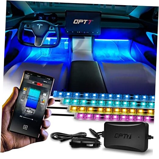 Aura Pro Interior Car Lights with App & Remote Control 4pc Single Row RGB