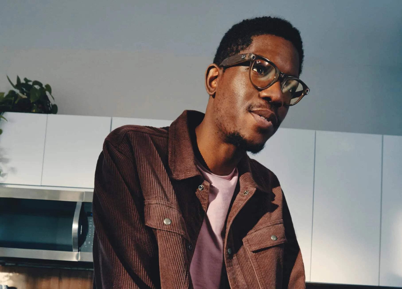 Ray-Ban Meta Headliner (Refurbished), Shiny Warm Stone Transparent / Saffron Yel