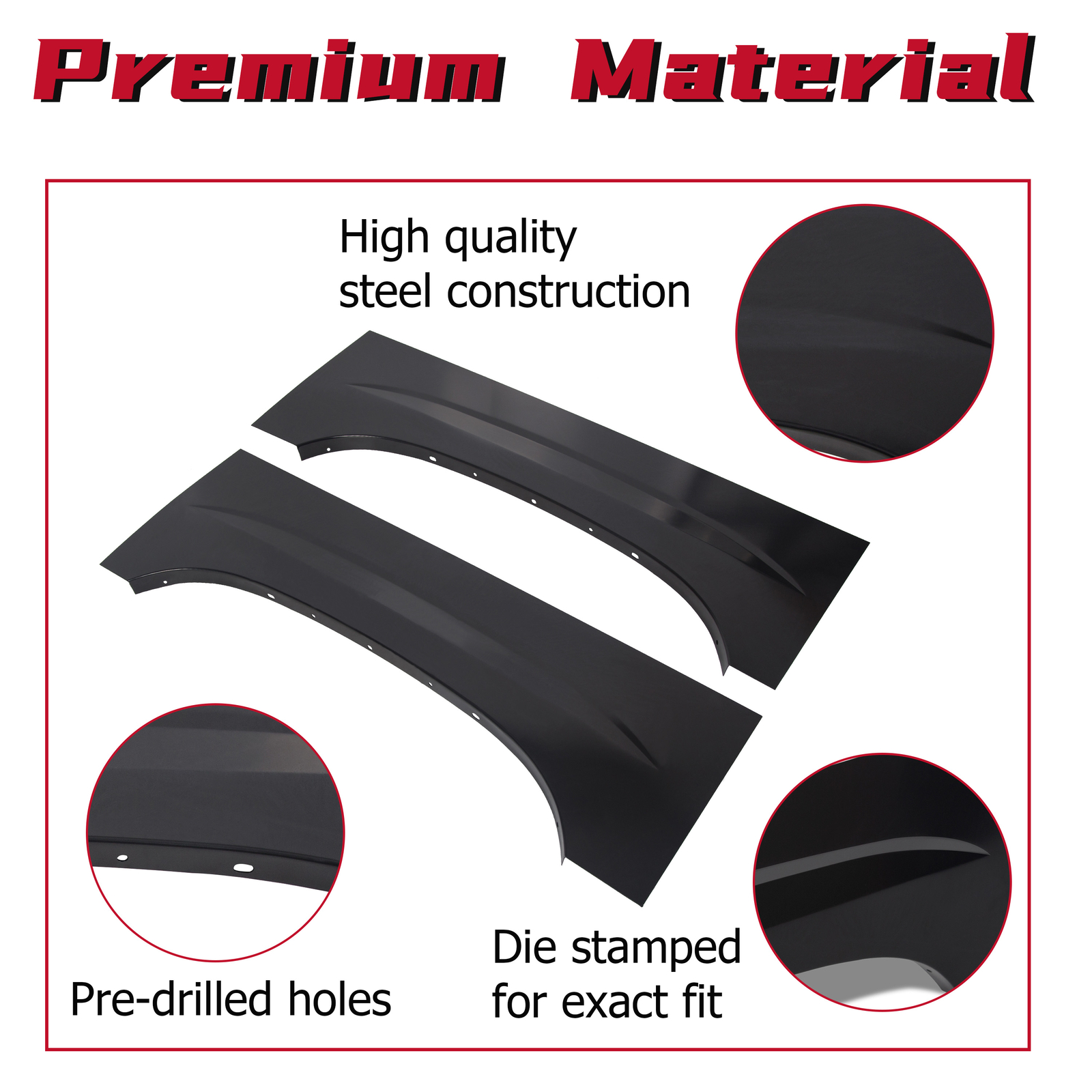 Wheel Arch Repair Panel Upper Rear Pair for 1999-2007 Chevy Silverado GMC Sierra