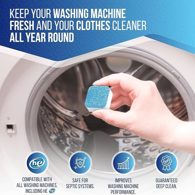 Qyqost Washing Machine Cleaner, Deodorizer, & Descaler 24-Pack - 1 Year Supply