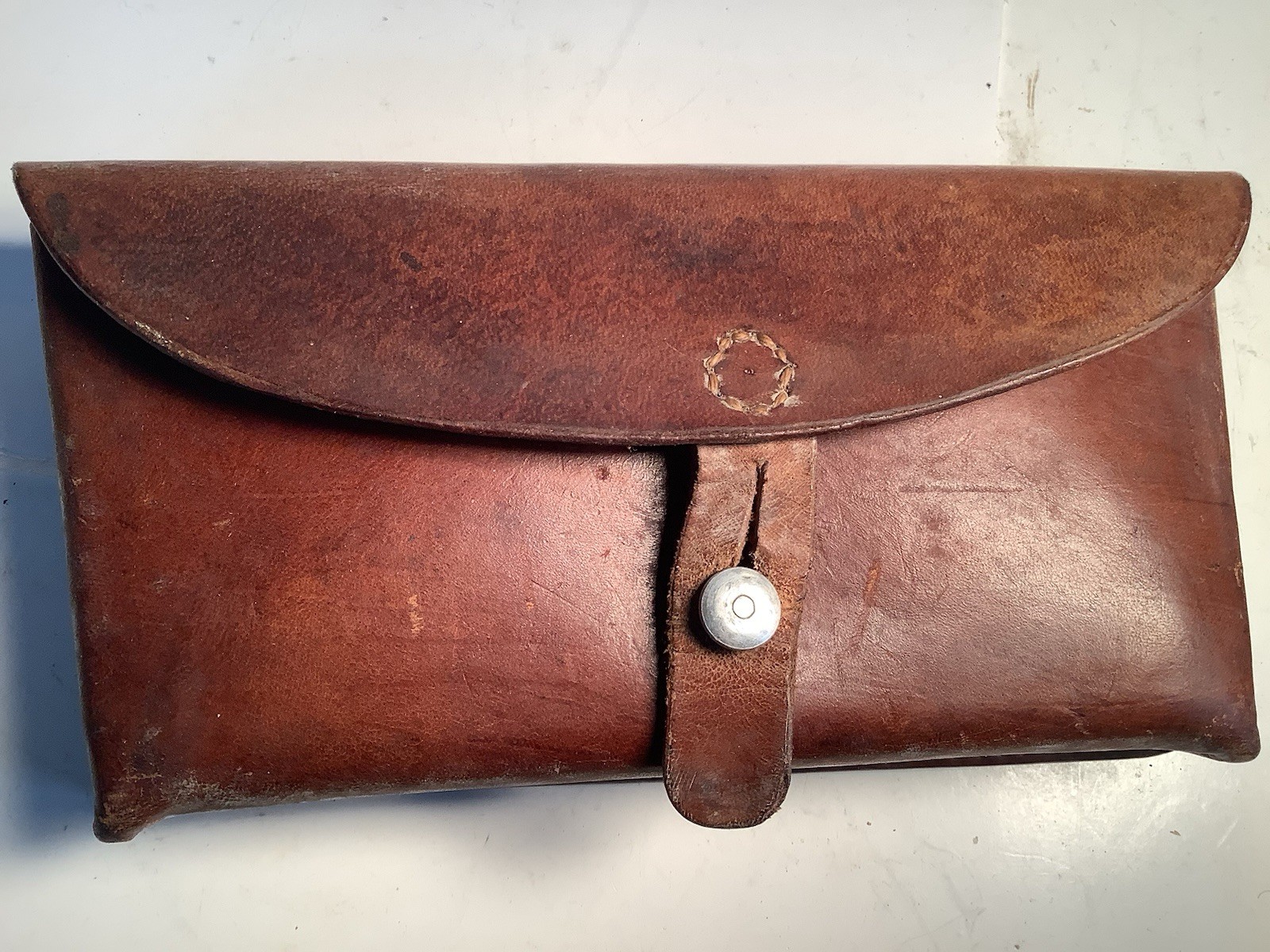 Vintage 1966 Swiss Army Leather Ammo Pouch, Bag