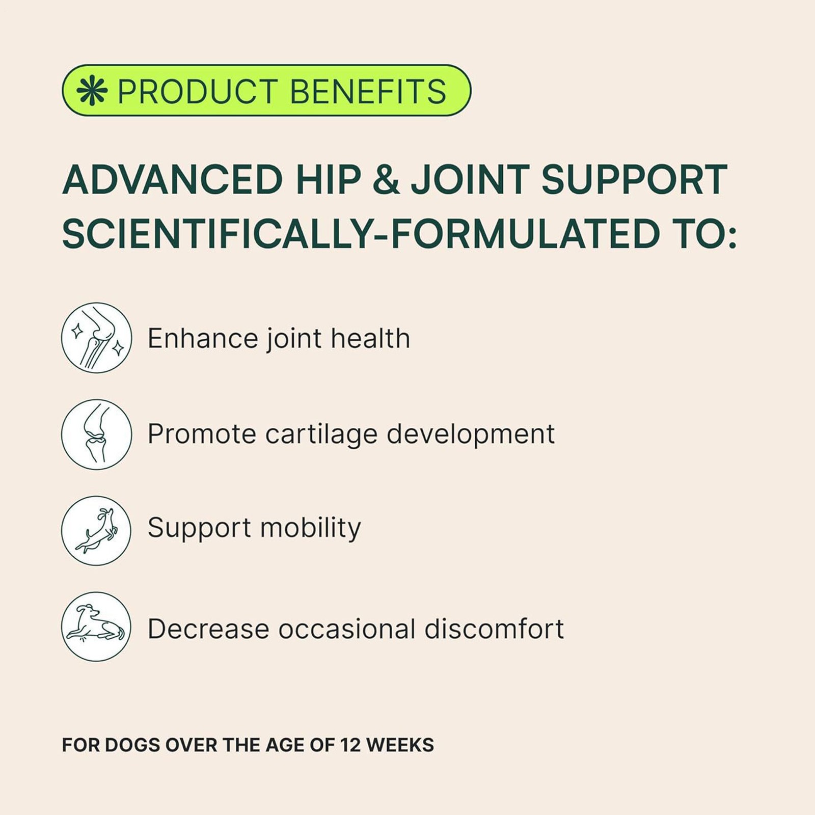 Wuffes Advanced Dog Hip and Joint Supplement with Glucosamine 30 Flavored Chews