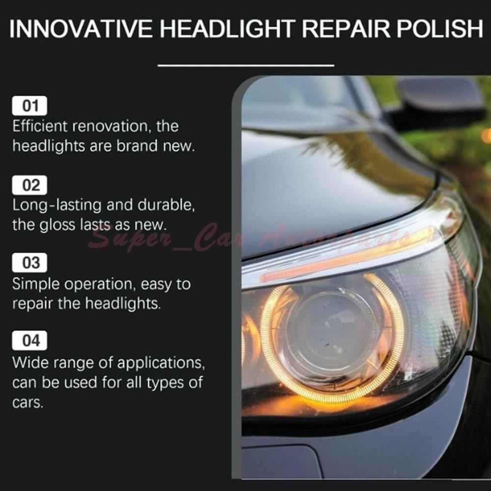 Automotive Headlamp Restoration Fluid Kit 180ml Headlight Polishing Cleaner 2026