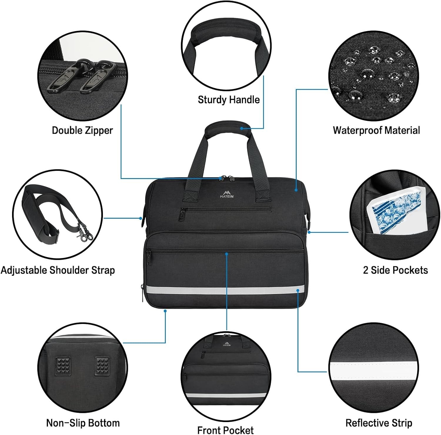 MATEIN Medical Bag Large Water Resistant Nursing First Aid Home Health Bag - NEW