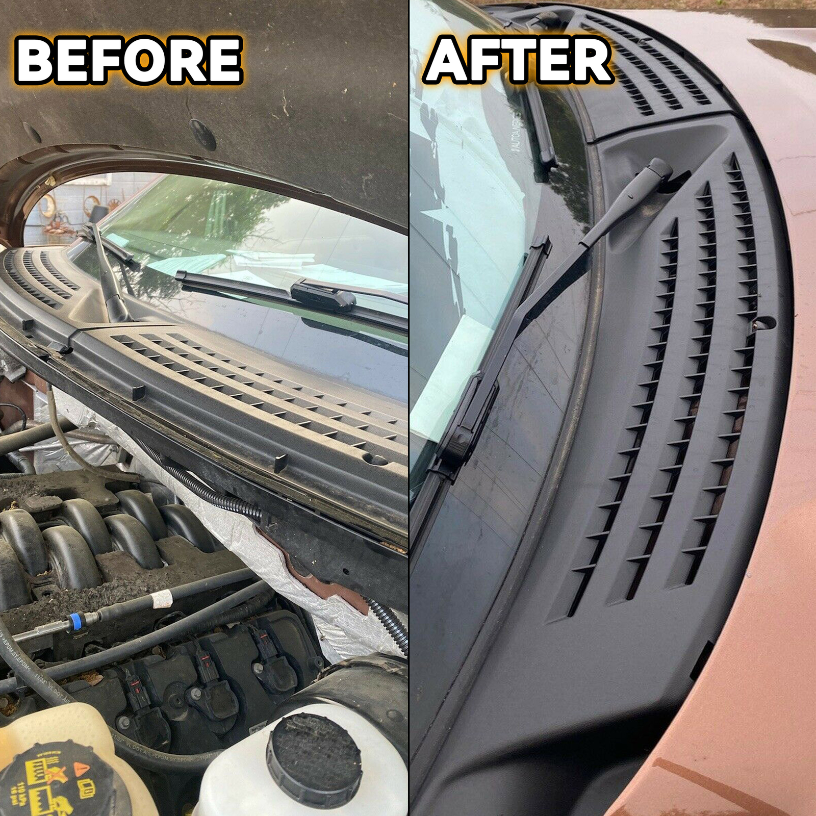 For 09-14 Ford F150 Windshield Wiper Cowl Panel Grille Set w/ Seals Right & Left