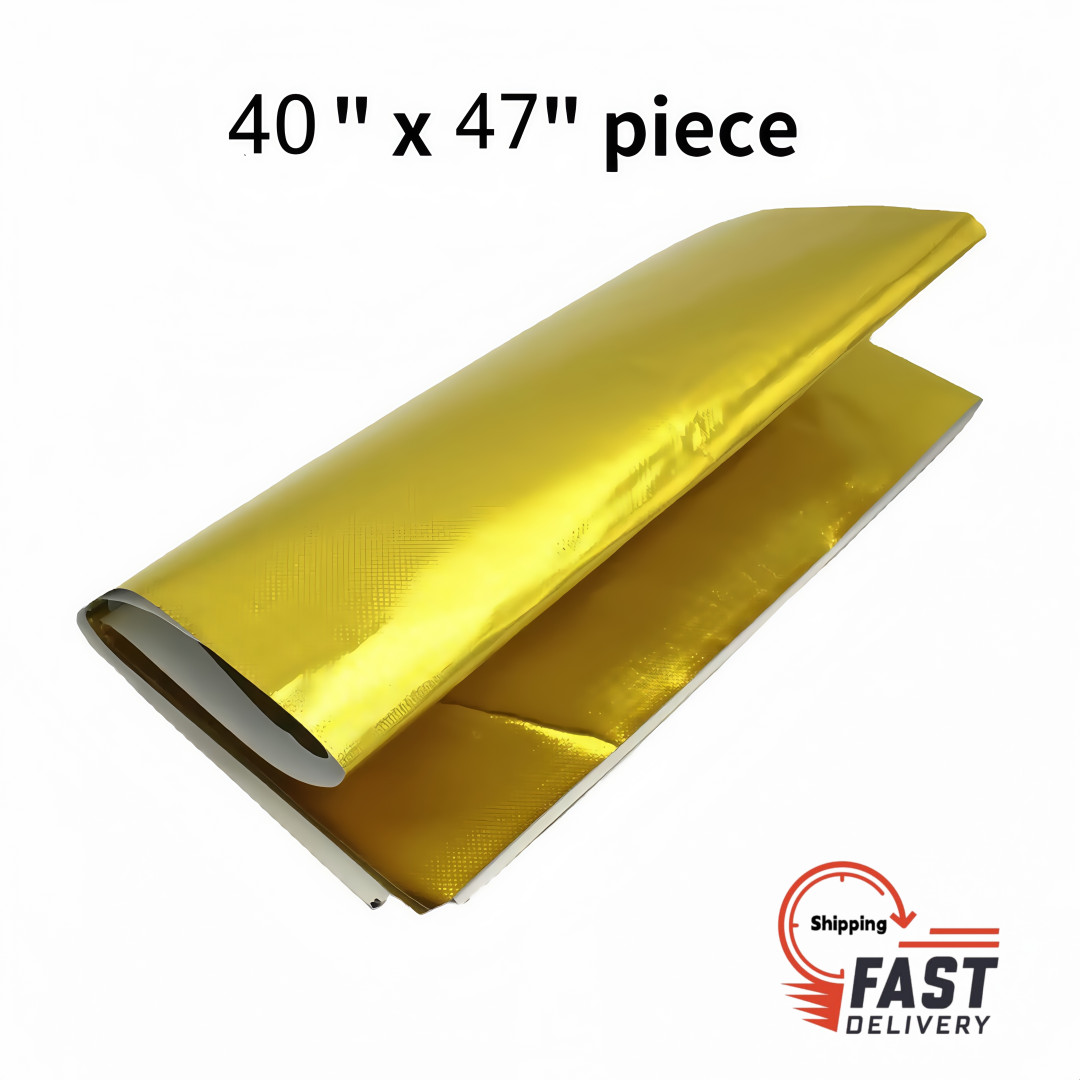 40" x 47" Self Adhesive Reflective Gold High Temperature Heat Shield Wrap Tape