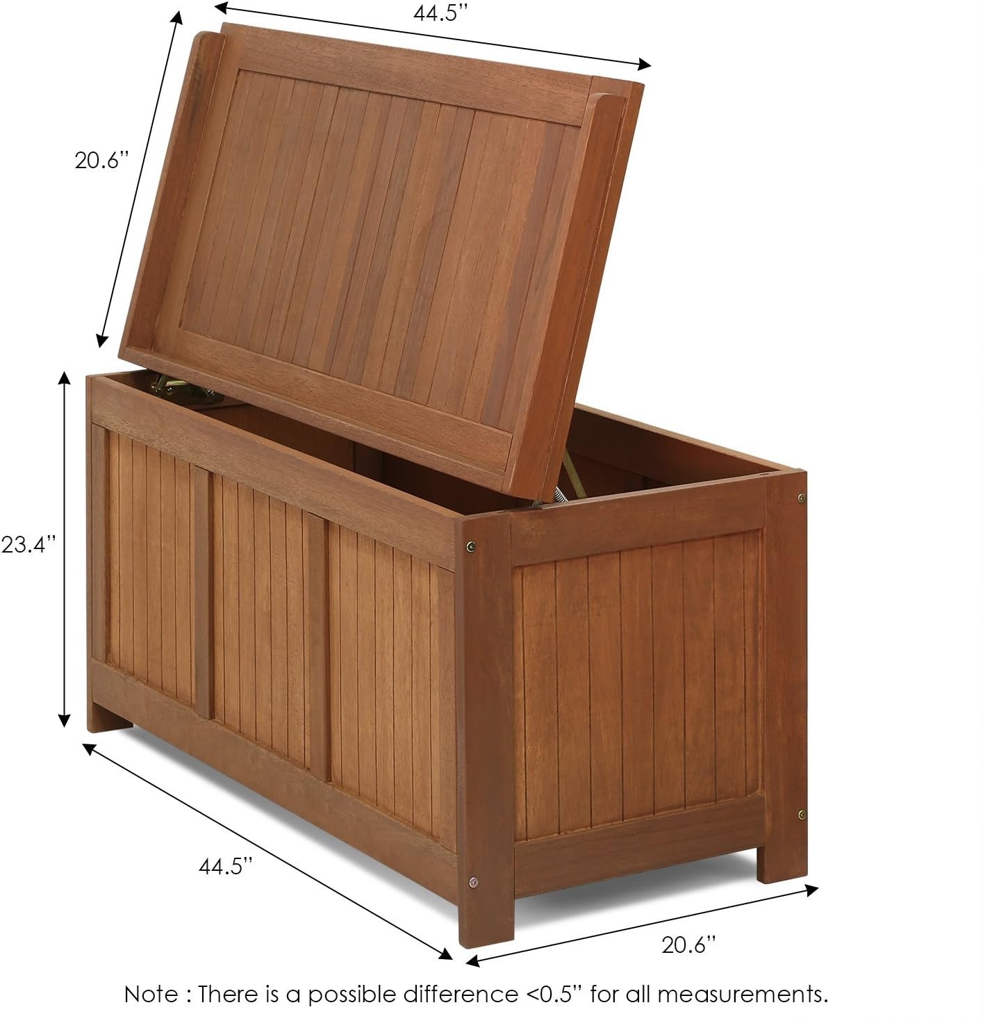 Dalam Outdoor Hardwood Storage Deck Box, Natural