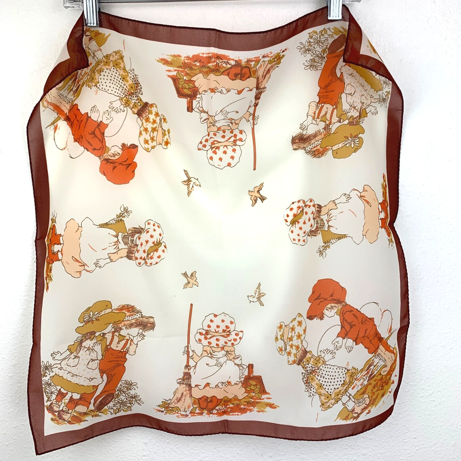 Nasharr Freres Vintage 70's Scarf Bandana Hollie Hobbie Like Boy Girl 21" Square