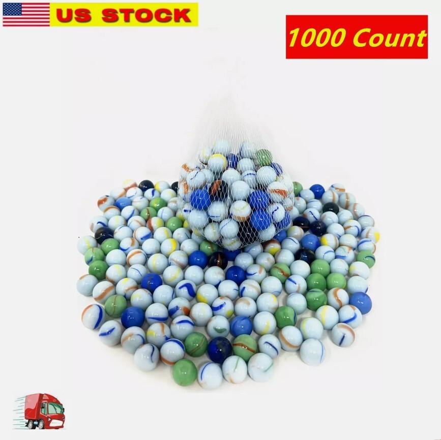Lot of 1000 Glass Marbles 12lb Glass 5/8" 16mm Bulk Wholesale Toy SlingShot Ammo