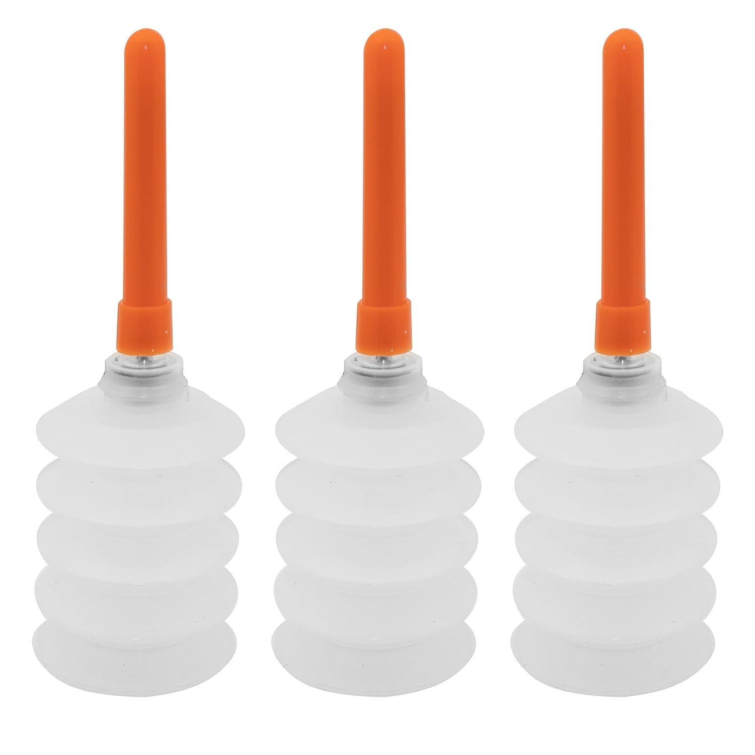 Accordion Style Squeezable Glue Container with Glue Injector Needle and Cap 3 Pk