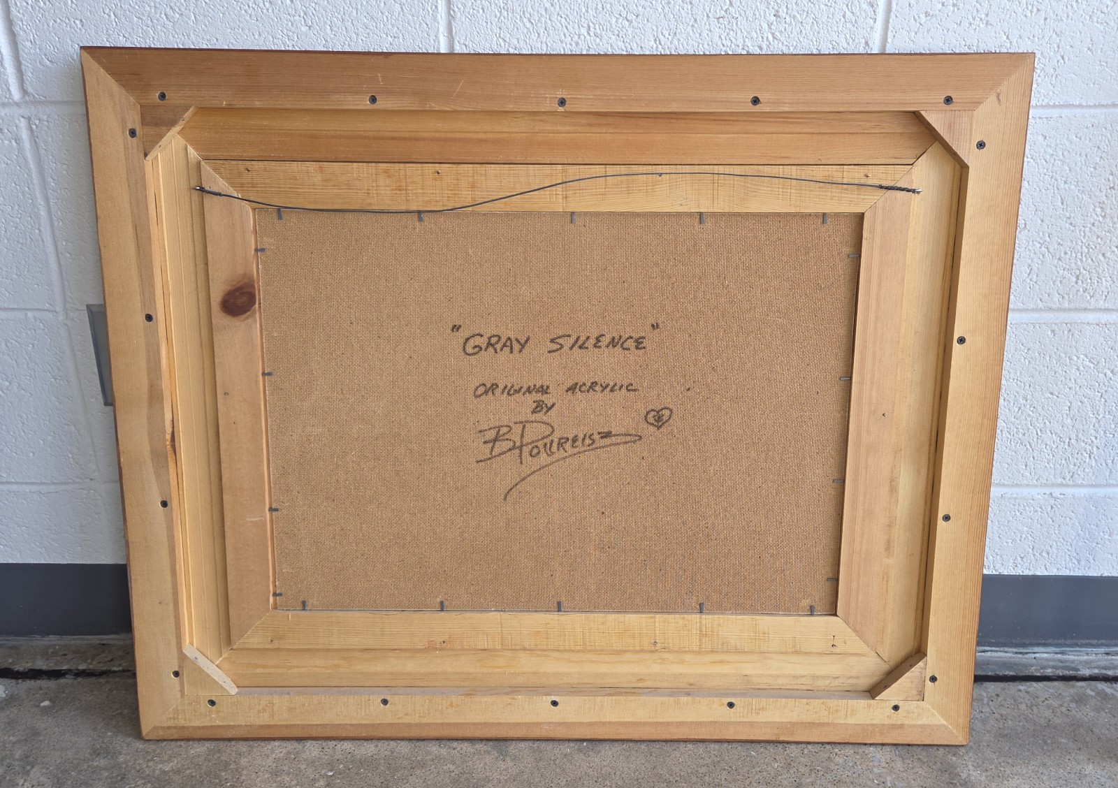 BRENDA POLLREISZ ORIGINAL OIL PAINTING " GRAY SILENCE" WOLVES LARGE