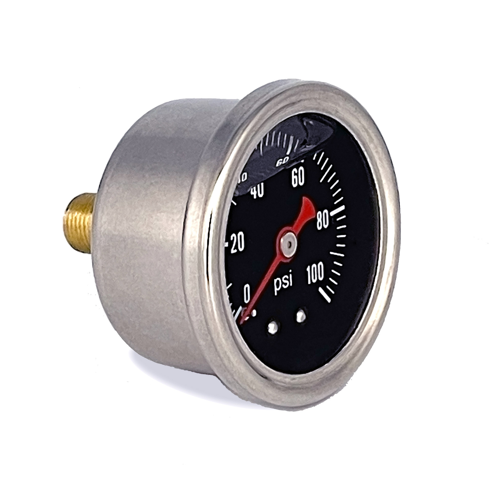 Liquid 0-100psi Fuel Pressure Gauge Regulator Gauge 1/8" NPT W/ 6AN Adapter