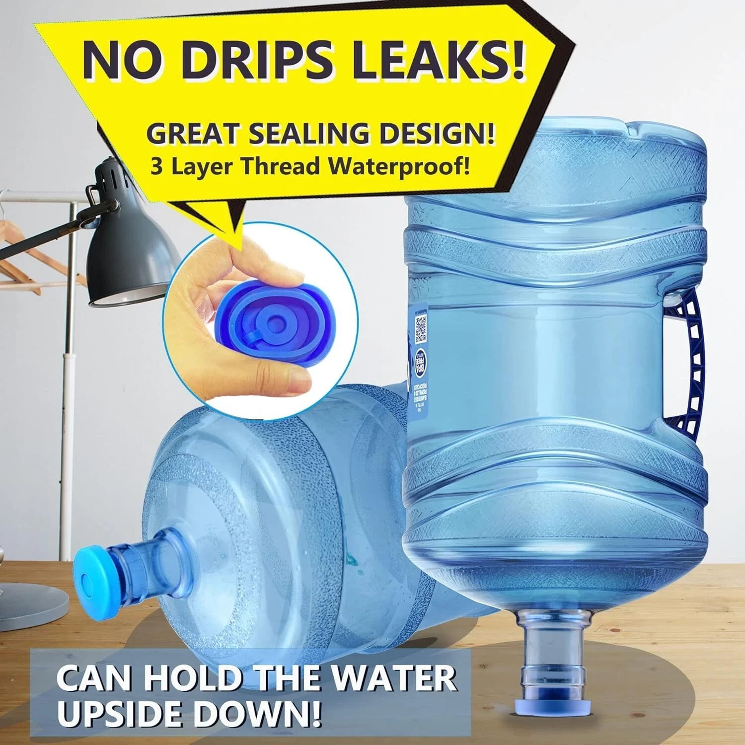 3 Pcs Reusable 5 Gallon Water Jug Caps Leak Proof Bottle Lids (55mm) Bottles New