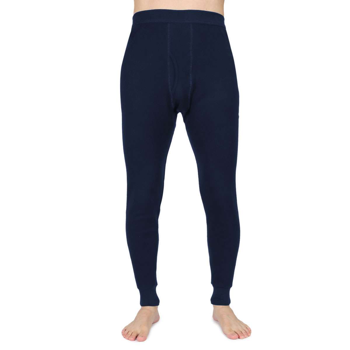 Men Winter Fleece Lined 100% Cotton Thermal Long Johns Bottom Underwear Pants