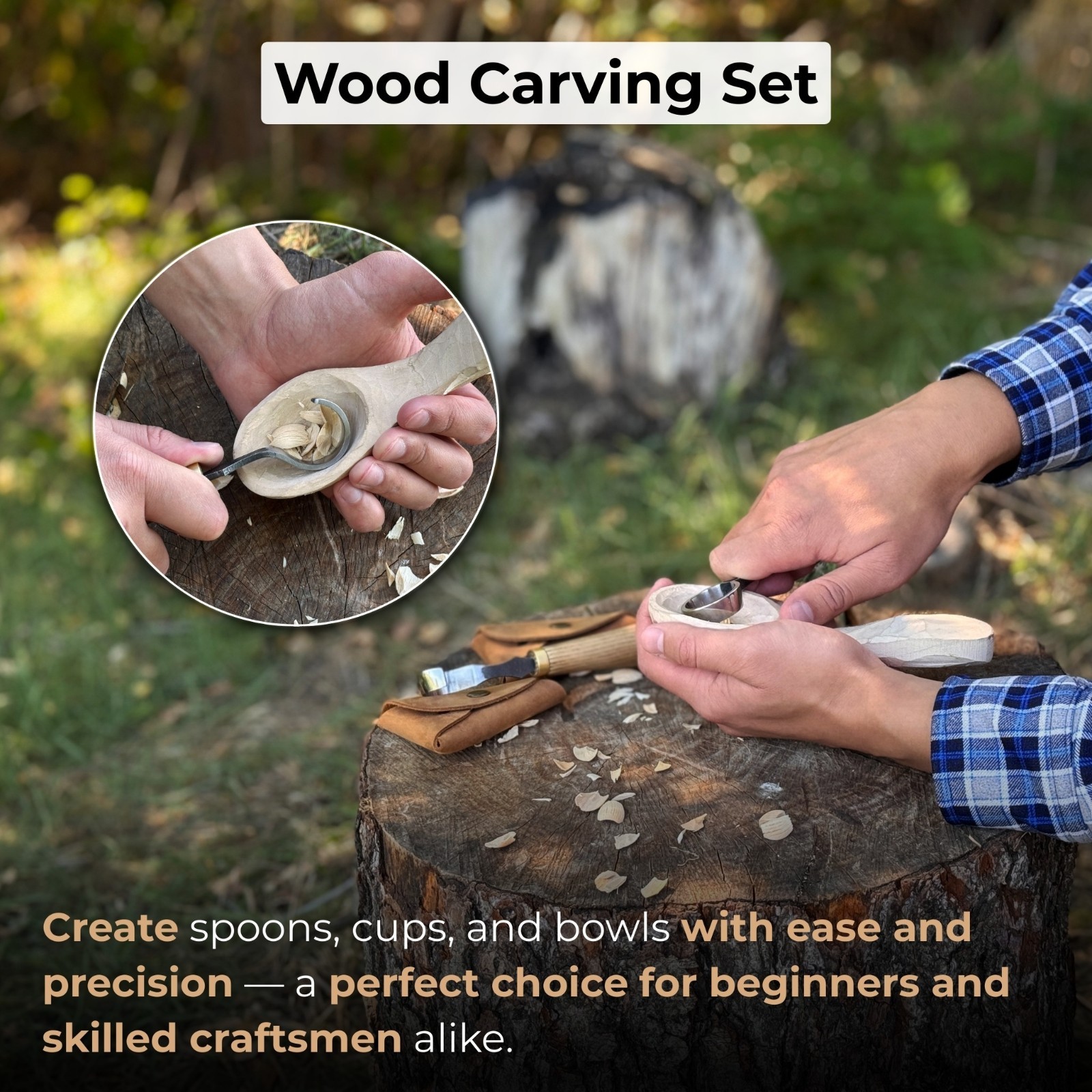 1.18in Blades 2-pieces Hook And Scorp Carving Knife Set 52100 Steel With Sheaths