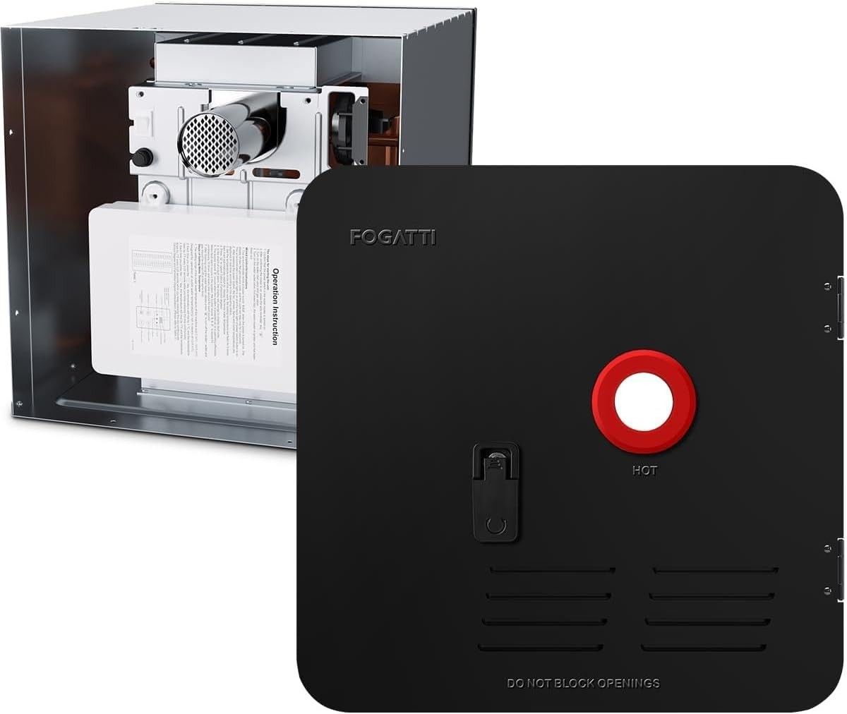 FOGATTI RV Tankless Water Heater - Propane 48k BTU 2.5 GPM w/18x18" Door