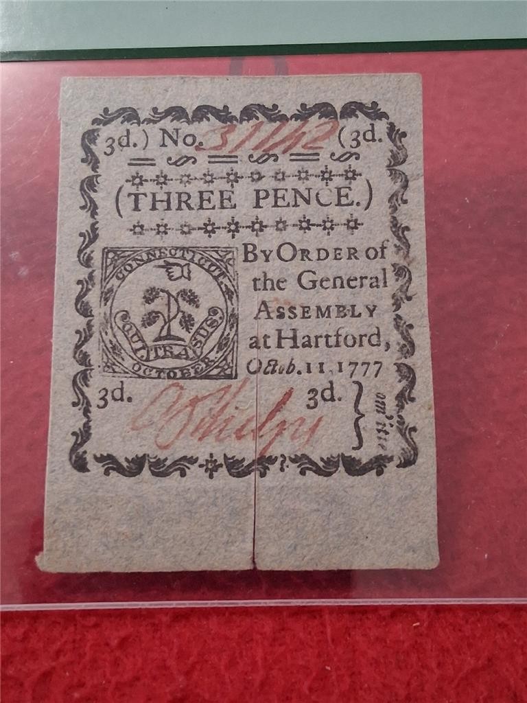 1777 3d Connecticut Colonial Currency CT-215 PCGS 64 VERY CH NEW SLIT CANX#M0876