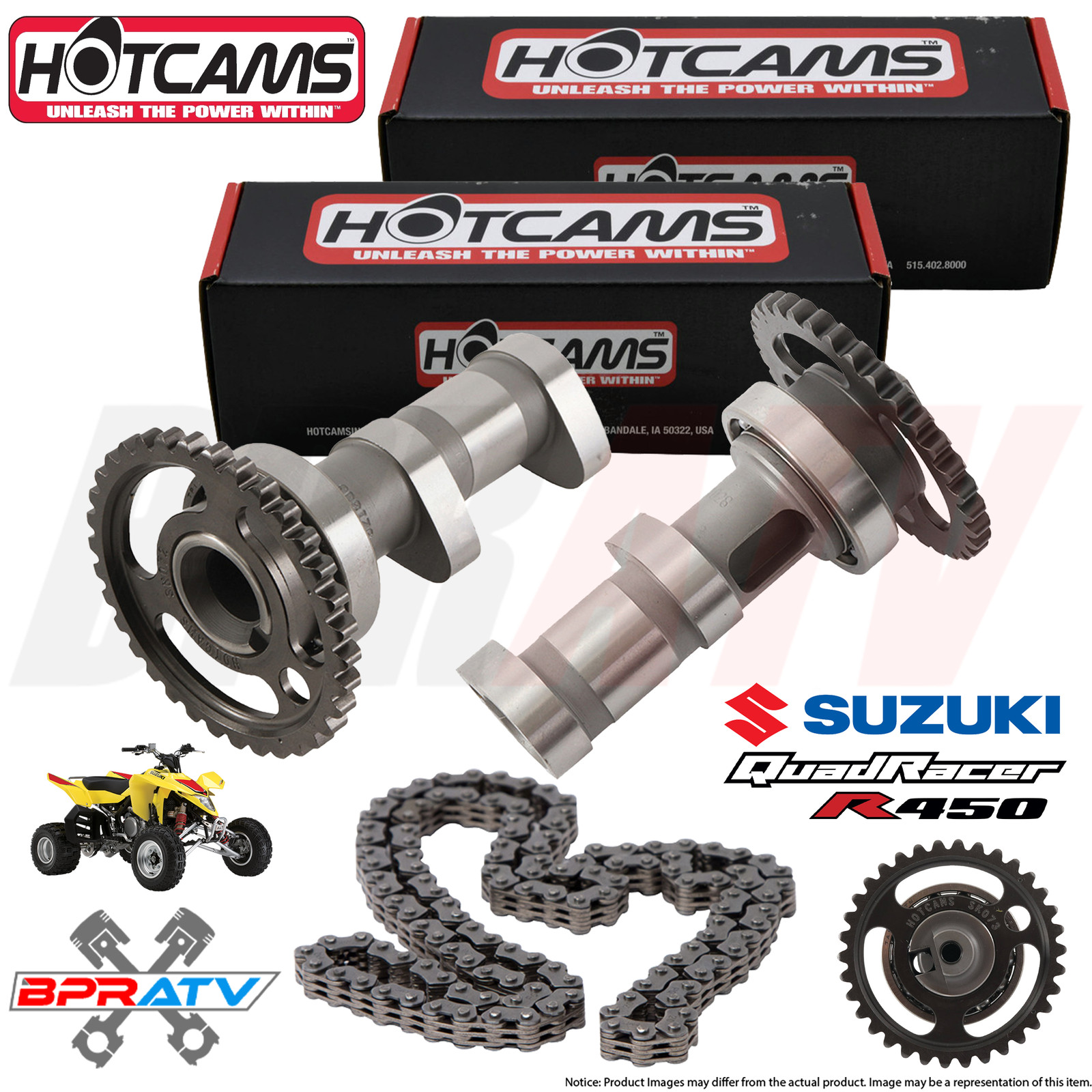 Suzuki LTR450 LTR 450 Hotcams Hot Cams Stage 1 Camshafts Set BPRATV Timing Chain