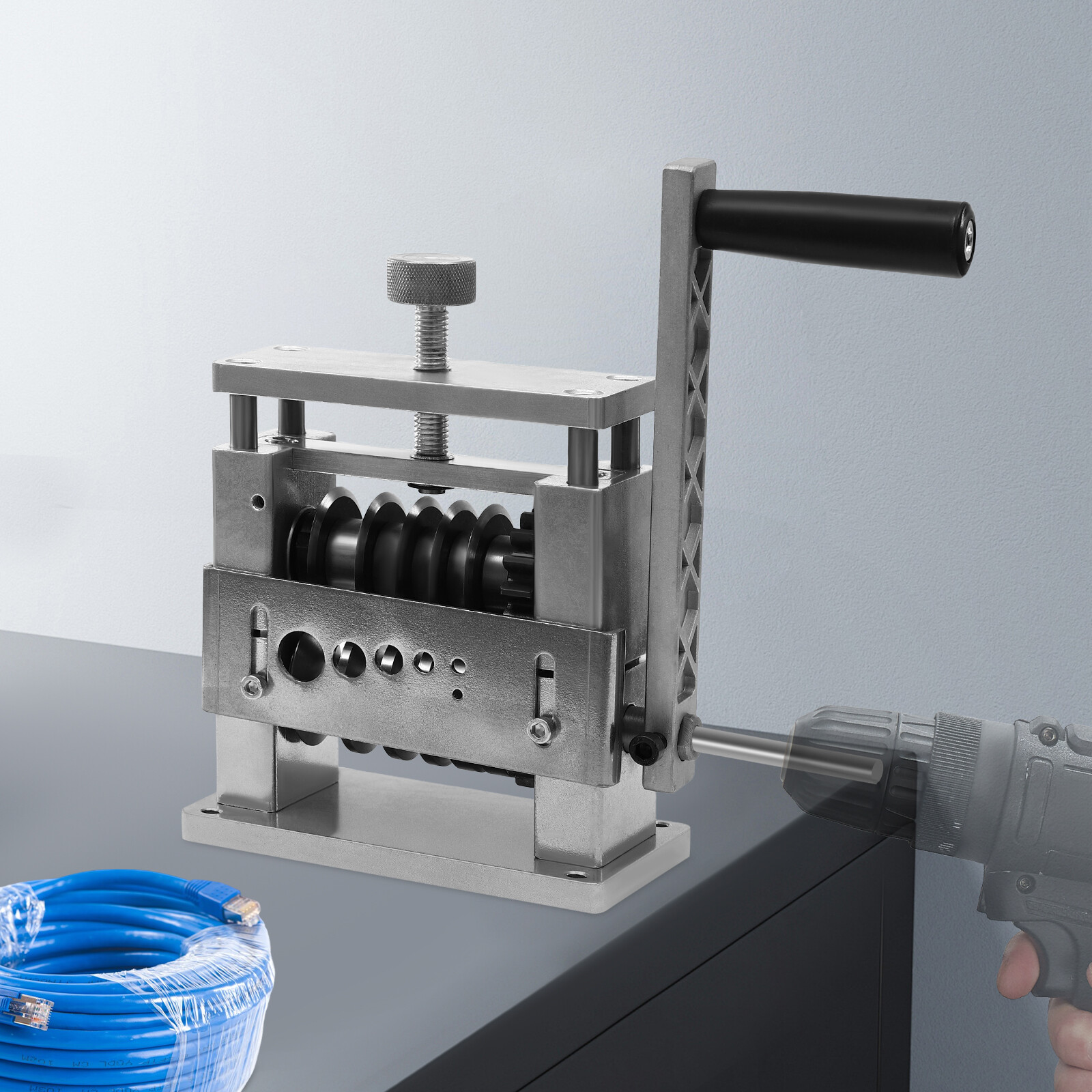 6 Holes Manual Cable Wire Stripping Machine Manual Wire Stripping Tool Silver