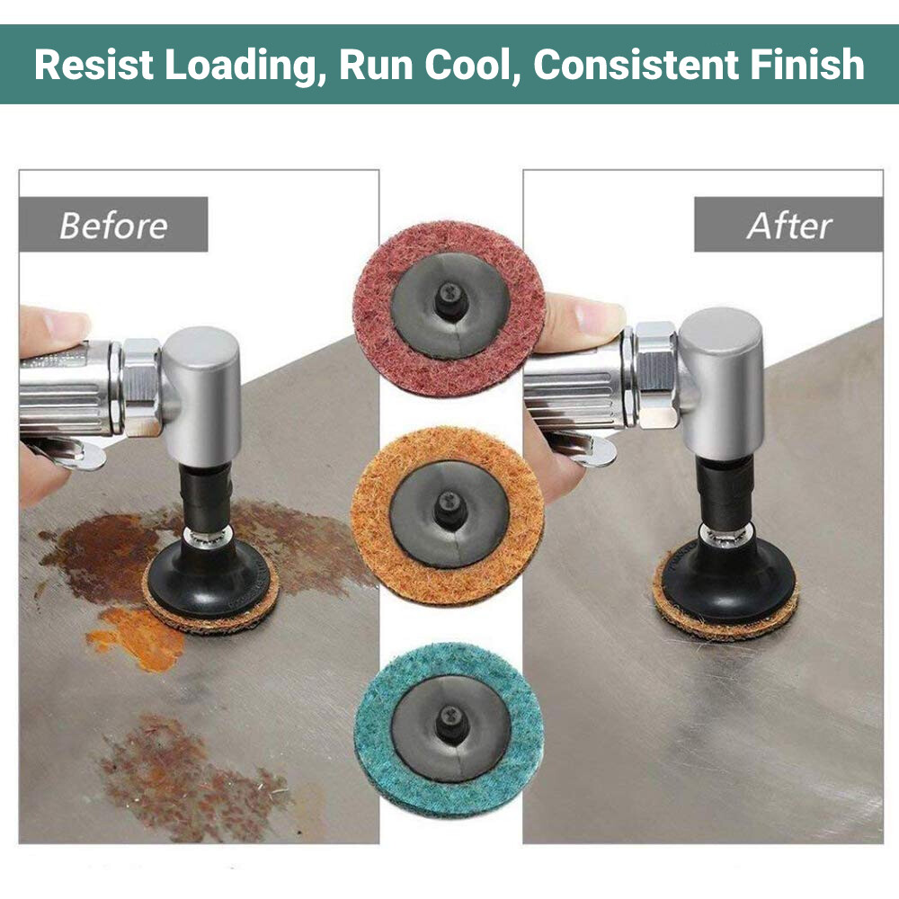 120+2 PACK 2 in Heavy Roll Lock Surface Conditioning Die Grinder Sanding Discs