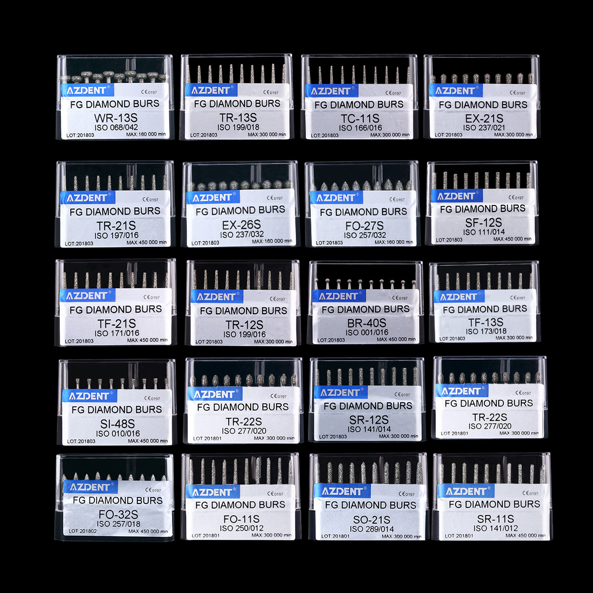 10Pcs/Pack AZDENT Dental Diamond Burs FG Super Coarse for High Speed Handpiece