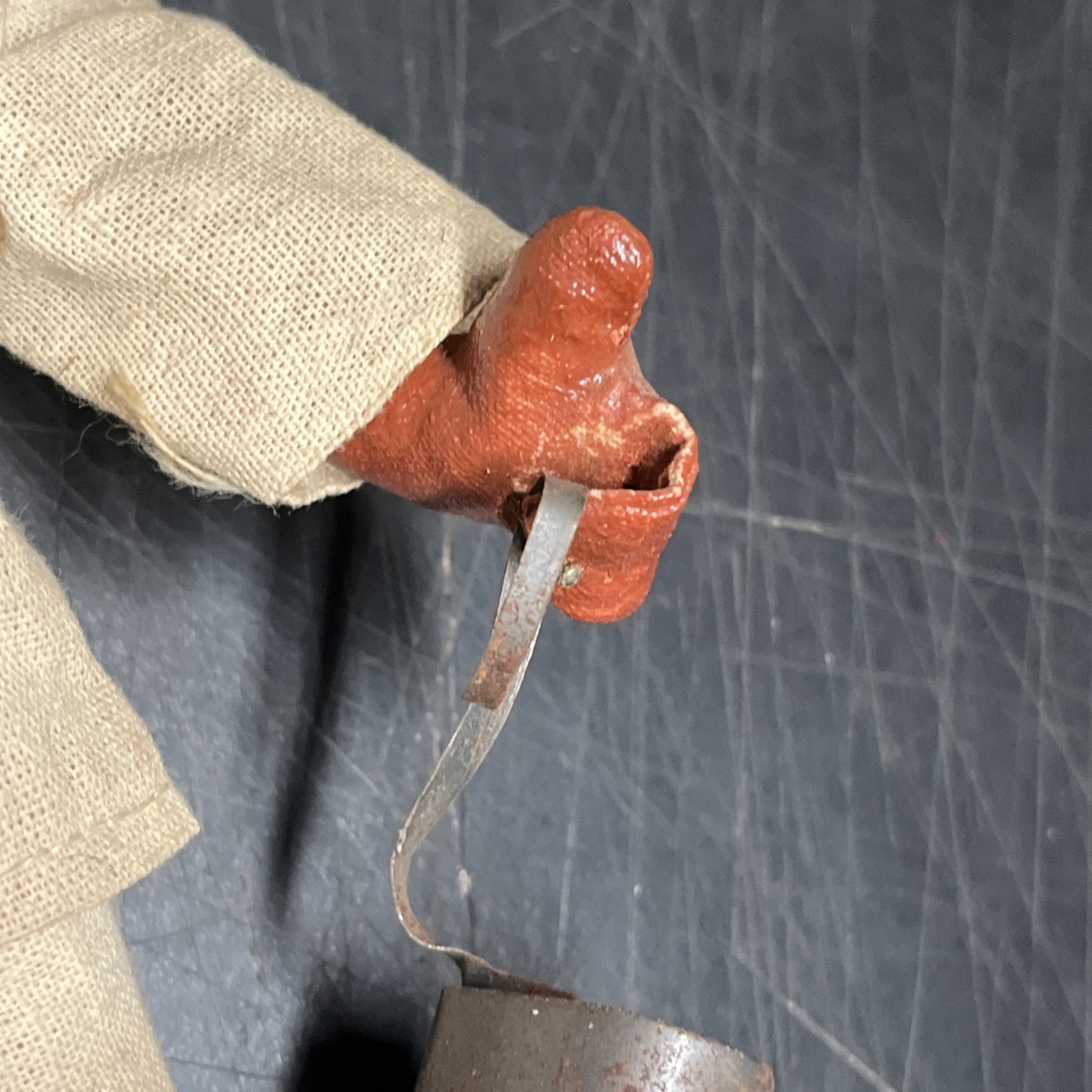 Vintage Mexican Hand Made Painted Oil Cloth Folk Art Dolls 9”Tall