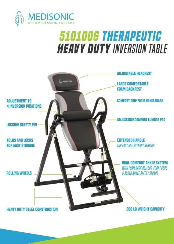 Inversion Table For Back Pain Relief W/ Adjustable Angles & Lumbar Pad Foldable
