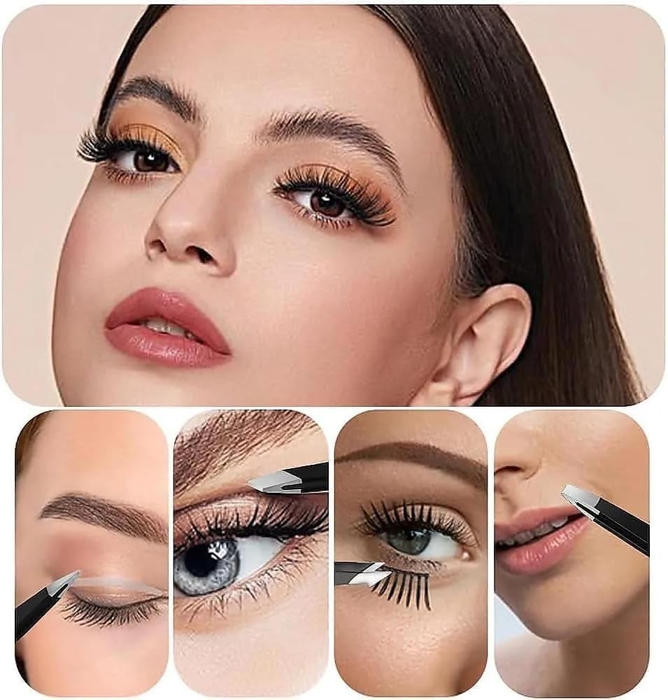 Eyebrow Tweezers Eyebrow Clip 4Piece Hair Beauty Pluckers Stainless Steel