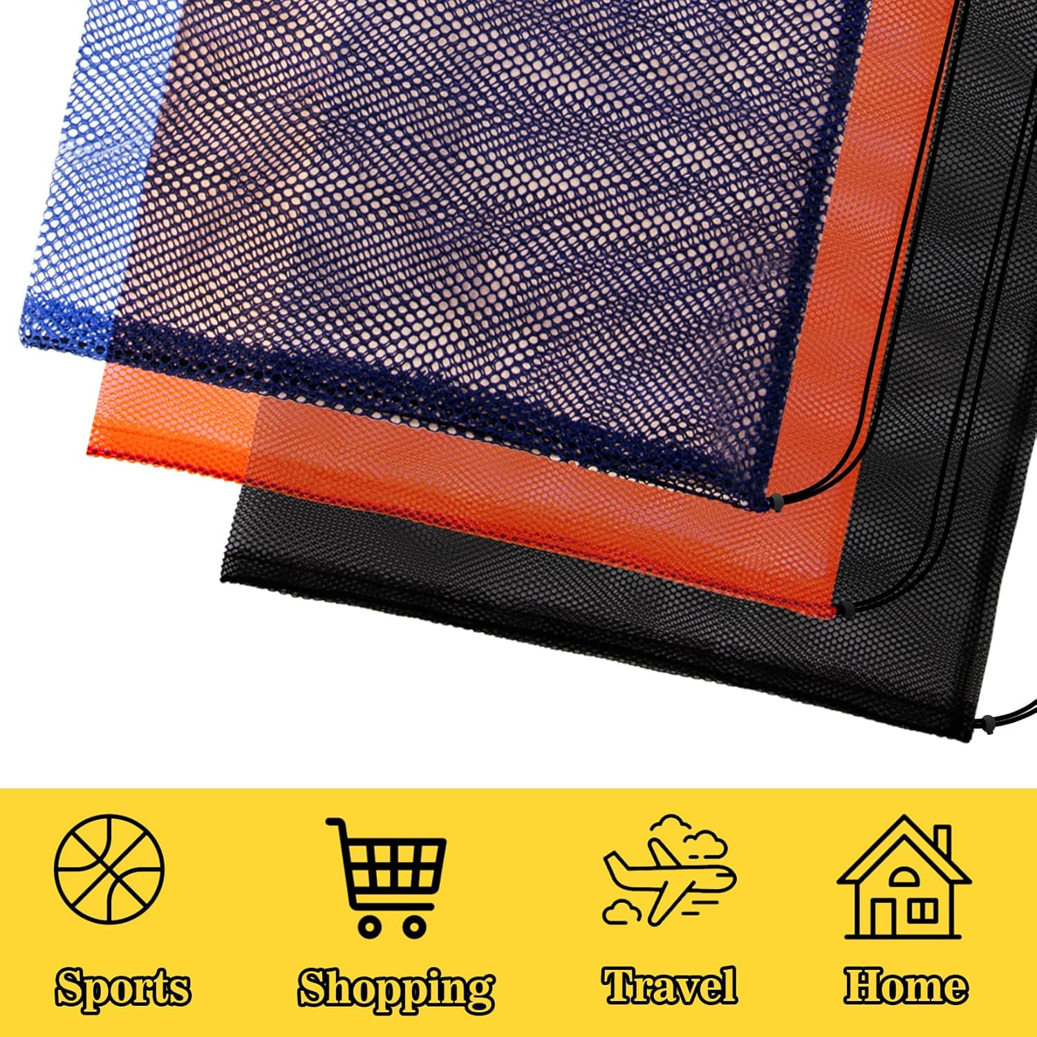 3PCS Mesh Bag - Drawstring Dive Bag Snorkel Dive Backpack for Swimming Gear, Div